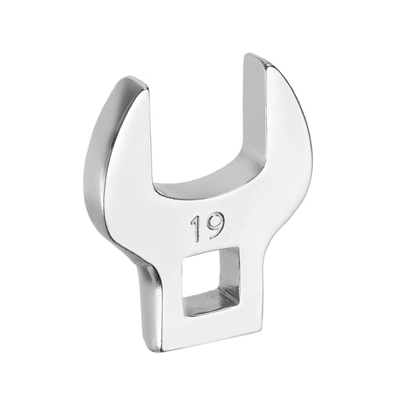 Uxcell Drive Crowfoot Wrench 3/8 Inch 19mm Metric Flare Nut Wrench CR-V Steel Electroplating Open End Crowfoot Wrench for Automotive Repair Mechanics, Bright Silver