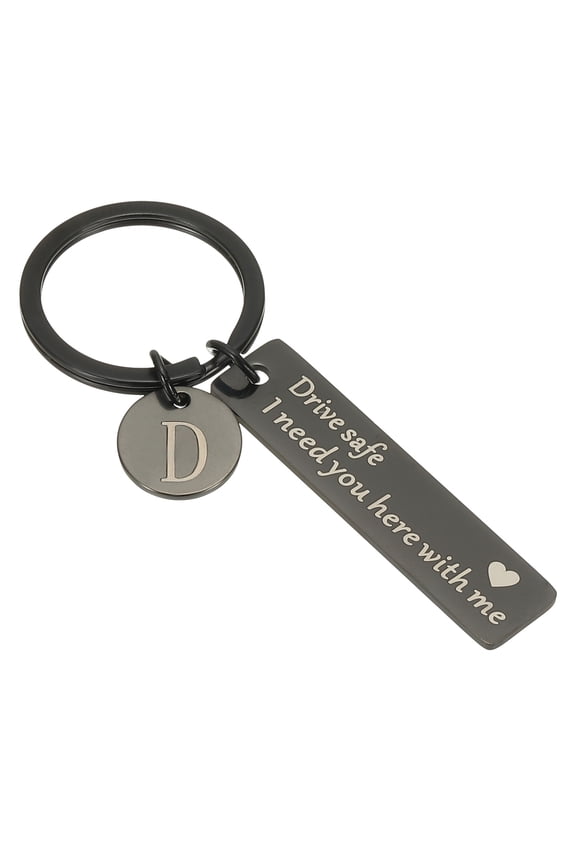 Drive Safe Keychain, 1 Set Letter D Keychain I Need You Here with Me Custom Keychain with Gift Box