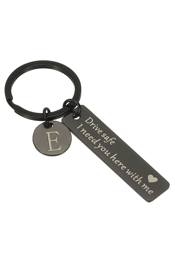 Drive Safe Keychain, 1 Set Letter E Keychain I Need You Here with Me Custom Keychain with Gift Box
