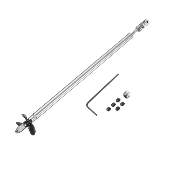 Uxcell Drive Shaft Three Propeller and Coupling Joint for RC Boat Coupler Assemble Kit, L29.5cm Shaft, L25cm Sleeve, D3.6cm Three Propeller, Fit for 2mm Motor Shaft