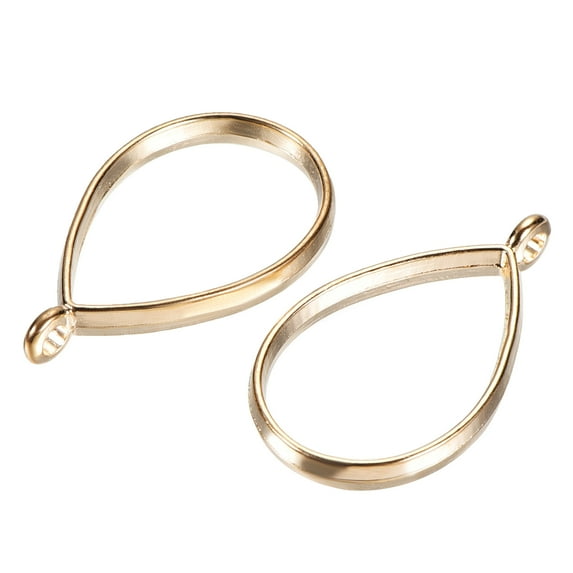 Uxcell Drop Shape Hollow Resin Pendants Frames for DIY Crafts Gold Tone 50 Pack
