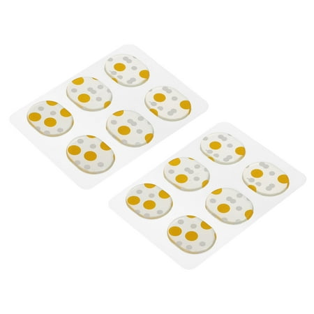 Uxcell Drum Dampeners Drum Gel Silicone Yellow Dots 31x25x2.5mm for Drums Cymbals Tone Control Pack of 12