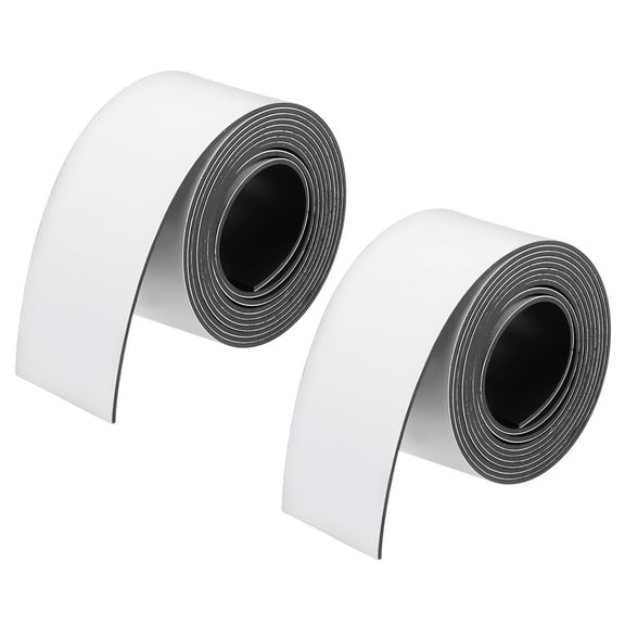 Uxcell Dry Erase Magnetic Strip 1 Inch x 3.3 Feet Tape Labels Stickers White 2 Pcs