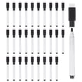 thumbnail image 1 of Uxcell Dry Erase Marker Pens Black Ink Fine Point Low Odor Whiteboard with Eraser Cap, 30 Pack, 1 of 6