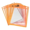 thumbnail image 1 of Uxcell Dry Erase Pockets Reusable Paper Protectors, Orange 10 Pack, 1 of 1