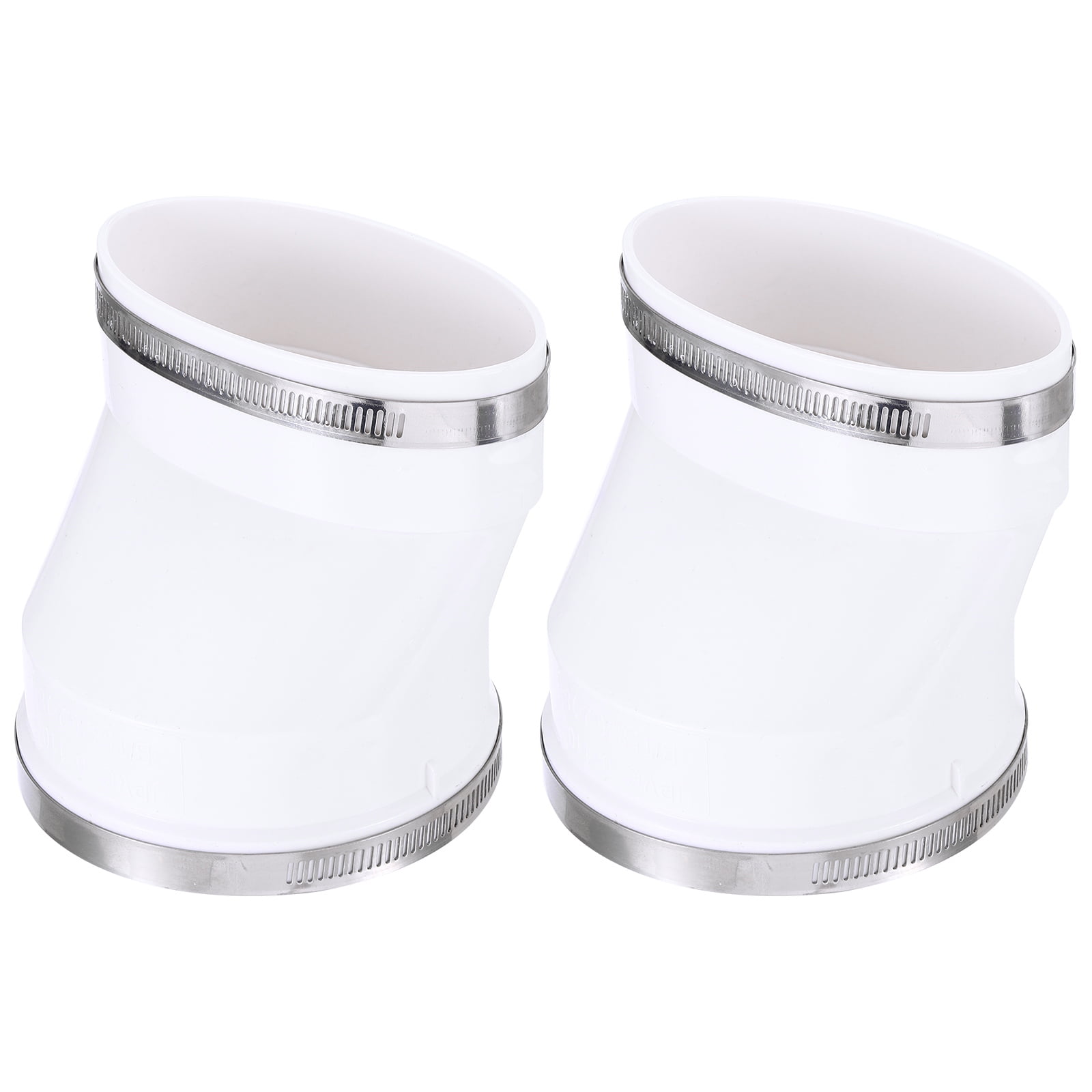 Uxcell Duct Adapter Round to Oval, 4" Oval Recessed Dryer Vent Hose Connector With Steel Clamp, White 2 Pcs