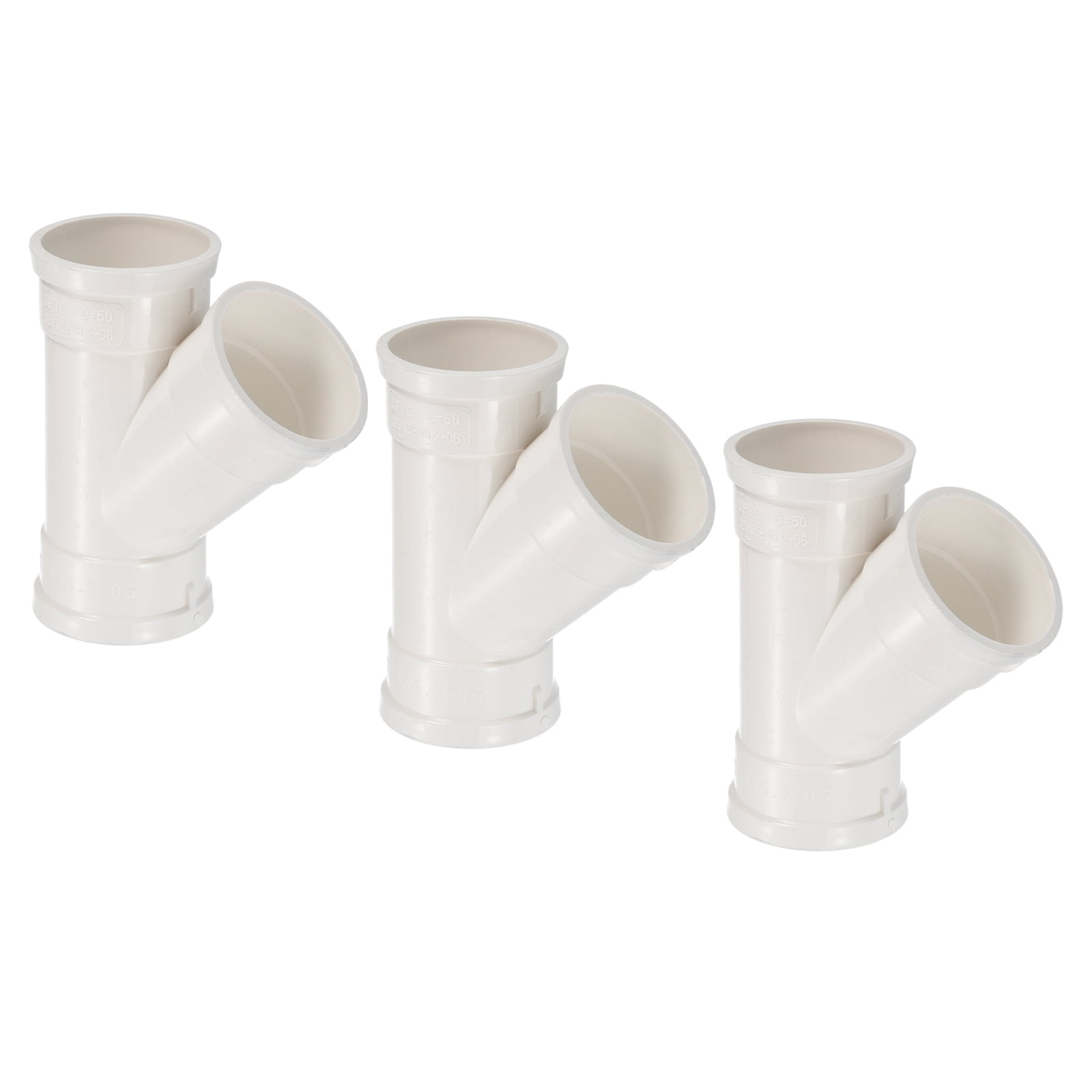 Uxcell Duct Hose Connector 3 Ways Wye Pipe Splitter, 2 Inch, White 3