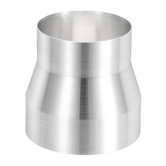 Uxcell Duct Reducer (5'' to 4'') - Aluminum Alloy Air Ducting Reducer Increaser Round Metal Duct Adapter Inline HAVC Pipe Fitting for Exhaust Fan/Blower/AC/Ventilation Systems, Silver