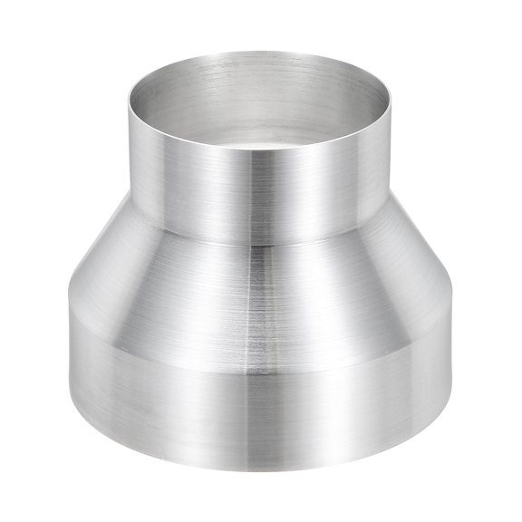 Uxcell Duct Reducer (6'' to 4'') - Aluminum Alloy Air Ducting Reducer Increaser Round Metal Duct Adapter Inline HAVC Pipe Fitting for Exhaust Fan/Blower/AC/Ventilation Systems, Silver