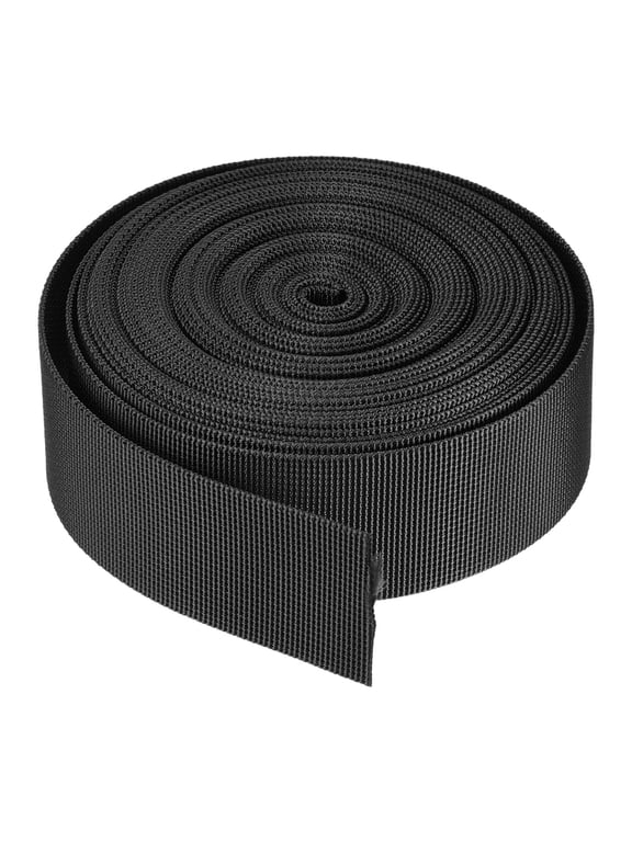 Durable 1.5" Width Flat Nylon Webbing Strap for Backpacks and Luggage Racks Black