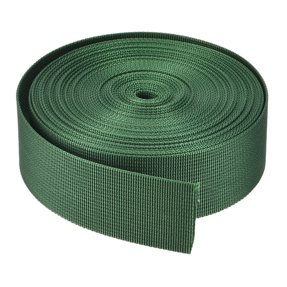 Uxcell Durable 1.5" Width Flat Nylon Webbing Strap for Backpacks and Luggage Racks Dark Green