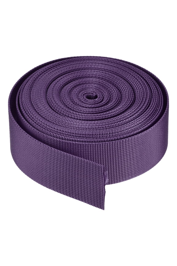 Durable 1.5" Width Flat Nylon Webbing Strap for Backpacks and Luggage Racks Dark Purple