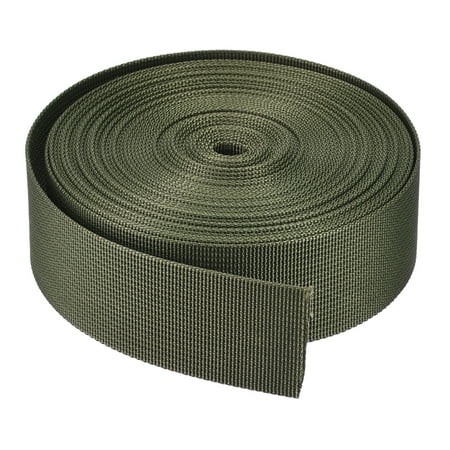 Uxcell Durable 1.5" Width Flat Nylon Webbing Strap for Backpacks and Luggage Racks Olive