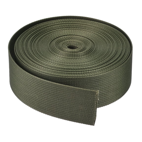 Uxcell Durable 1.5" Width Flat Nylon Webbing Strap for Backpacks and Luggage Racks Olive