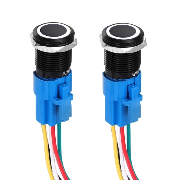Uxcell Durable Push Button Switch Flat Button for Car, Boat, and Plane Systems Applications White