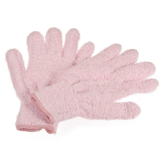 Uxcell Dusting Cleaning Gloves Microfiber Mittens, Pink 1 Pair
