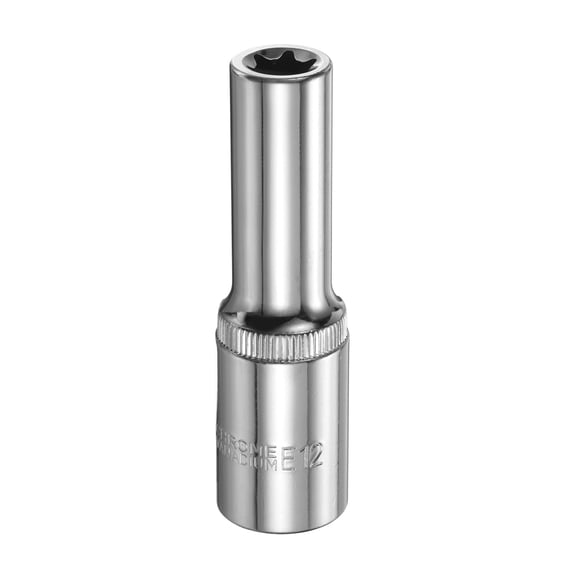 Uxcell E-Torx Socket 1/2" Drive E12 Star 3.1" Length 6 Point Spline Socket