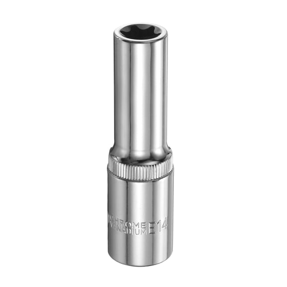 Uxcell E-Torx Socket 1/2" Drive E14 Star 3.1" Length 6 Point Spline Socket
