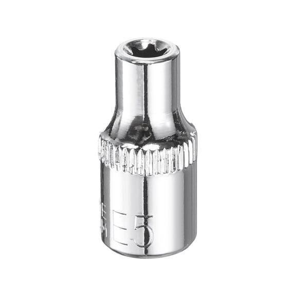 Uxcell E-Torx Socket 1/4" Drive E5 Star Socket 1" Length 6 Point Spline Sleeve