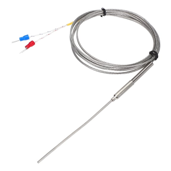 Uxcell E Type Thermocouple Temperature Sensor Probe 2x100mm 6.6ft Wire 0 to 800C(32 to 1472F) Stainless Steel