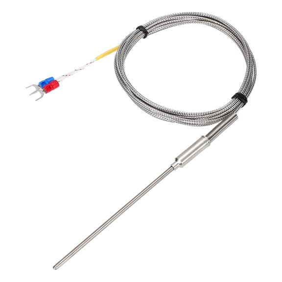 Uxcell E Type Thermocouple Temperature Sensor Probe 3x100mm 6.6ft Wire 0 to 800C(32 to 1472F) Stainless Steel