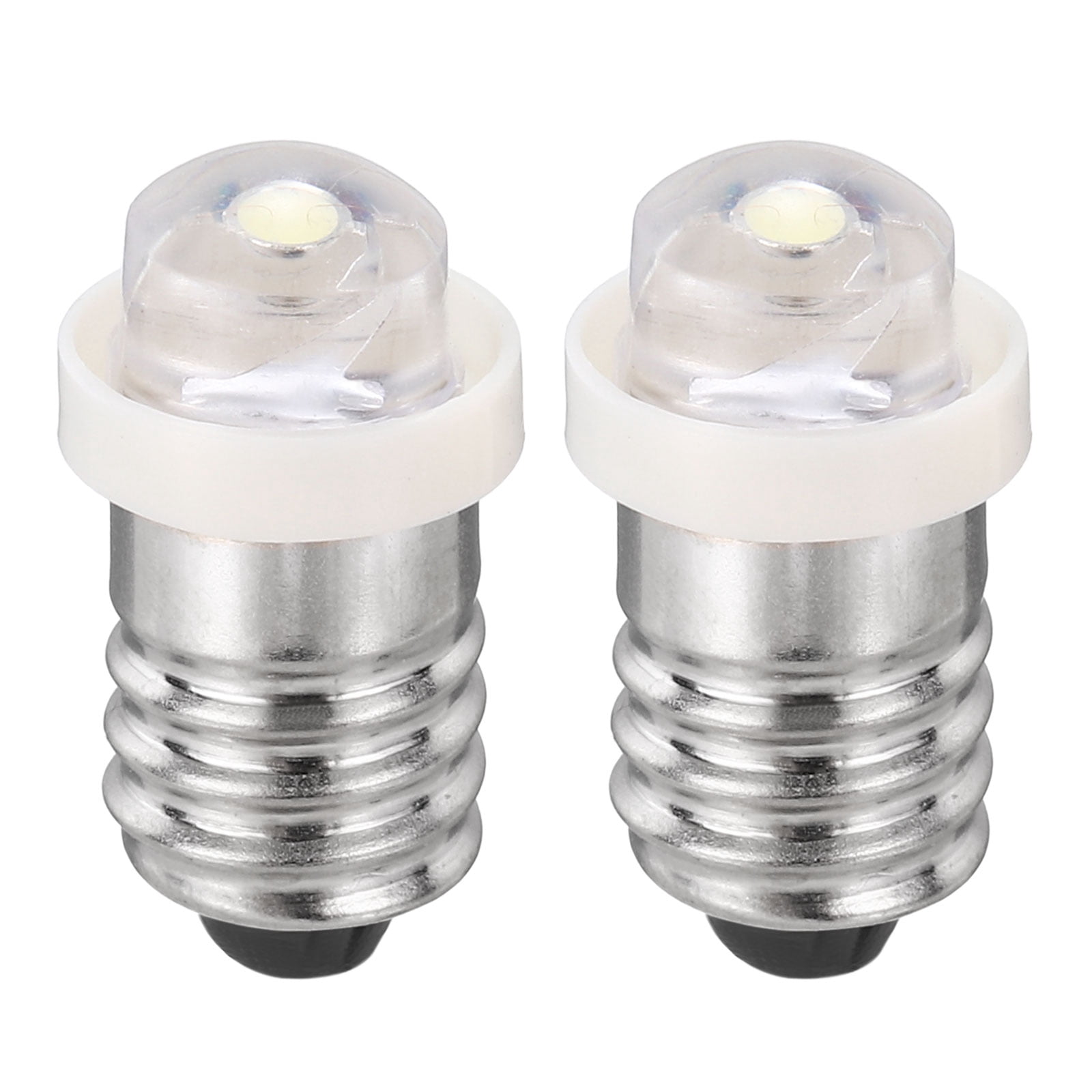 Uxcell E10 Screw Base LED Bulb, 2pcs DC 3.6-3.8V Mini Flashlight ...