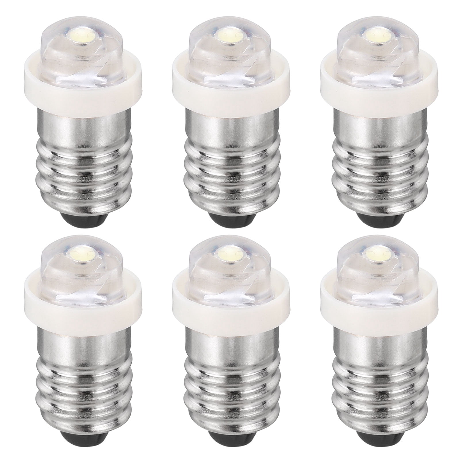 Uxcell E10 Screw Base LED Bulb, 6pcs DC 6-6.3V Mini Flashlight ...