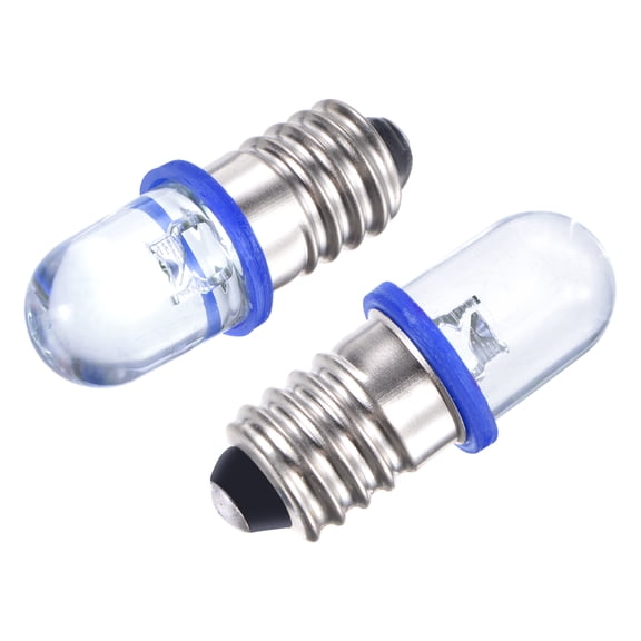 Uxcell E10 Screw Base LED Bulb DC 12V 0.25W Round Top Mini Spot Light Blue 10Pack