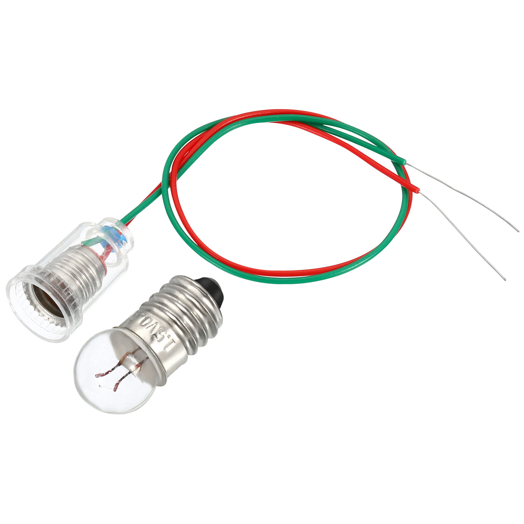 Uxcell E10 Screw Base Miniature Bulbs 1.5V Warm Yellow Light Mini Lamps  with Lamp Holders 1 Set