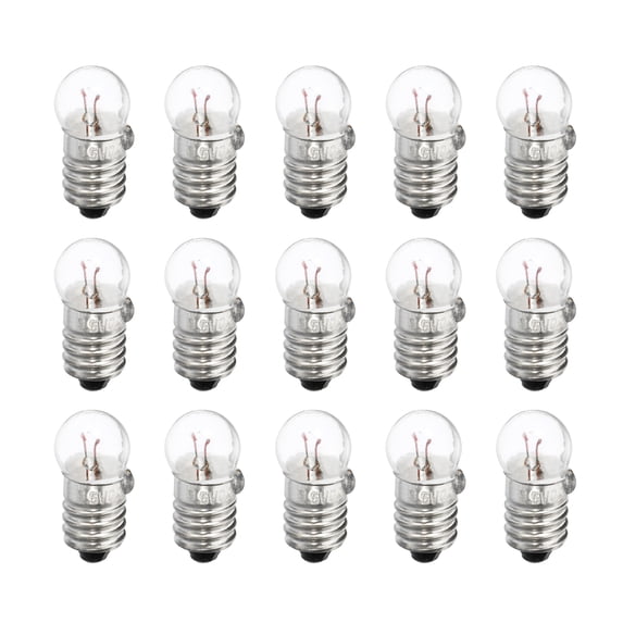 Uxcell E10 Warm Yellow Light 1.5V Mini Incandescent Bulbs with Box 15 Pcs