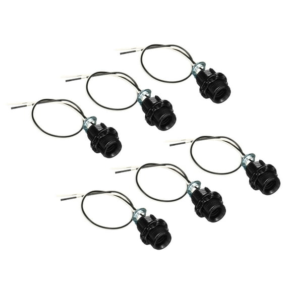 Uxcell E12 Bulb Holder Light Socket, 6 Pack 10 Inch Long Wire Screw Fully Thread LED Bulb Lamp Holder