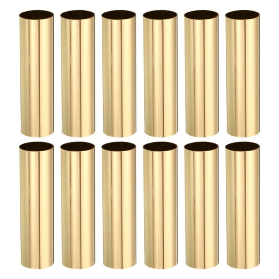 Uxcell E12 Candle Socket Covers, 3.1 Inch Tall Chandelier Sleeves Candelabra Base Holder, Gold Tone 12 Pack