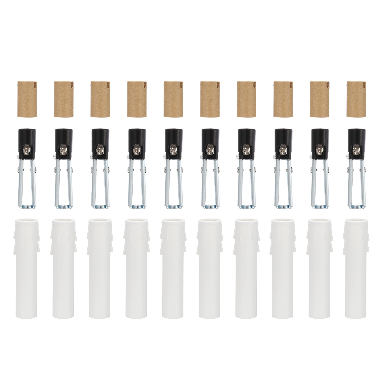 Uxcell E12 Length Adjustable Candle Bulb Socket, 10 Set Candelabra Base ...