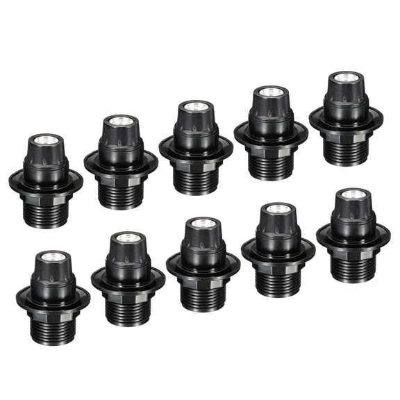 Uxcell E14 Bulb Holder Light Socket, 10 Pack Screw Thread LED Bulb Lamp Holder for Pendant Lights, Black