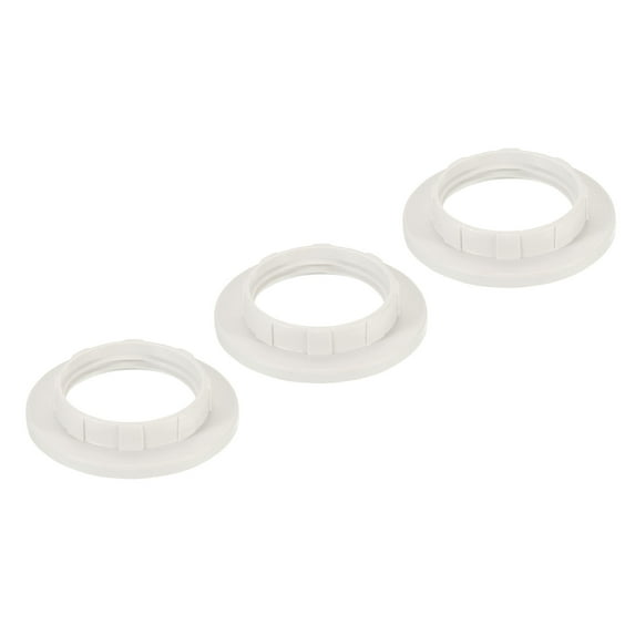 Uxcell E14 Light Socket Rings Lamp Shade Holder Adapter Ring for Light Fixtures White 3 Pack