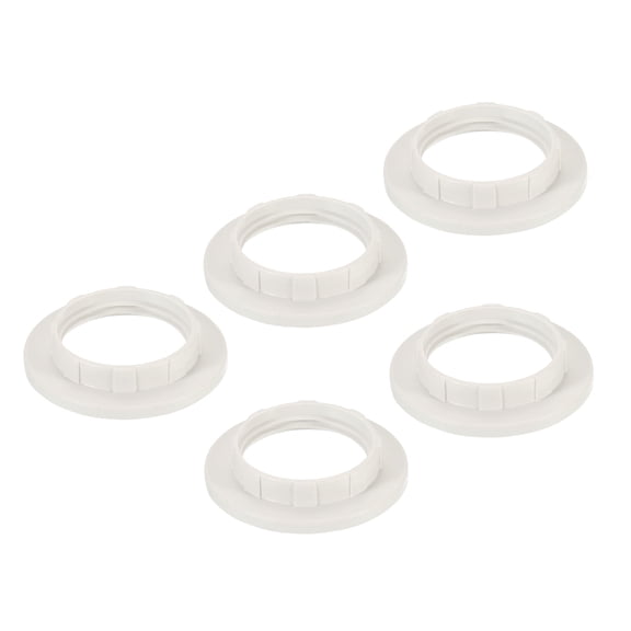 Uxcell E14 Light Socket Rings Lamp Shade Holder Adapter Ring for Light Fixtures White 5 Pack
