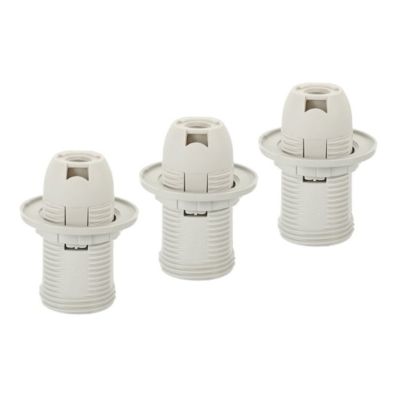 Uxcell Threaded Light Socket Base 250V E14 56x28mm Screw Thread 40mm Bulb Lamp Holder for LED Retro Pendant Lights White Pack of 3