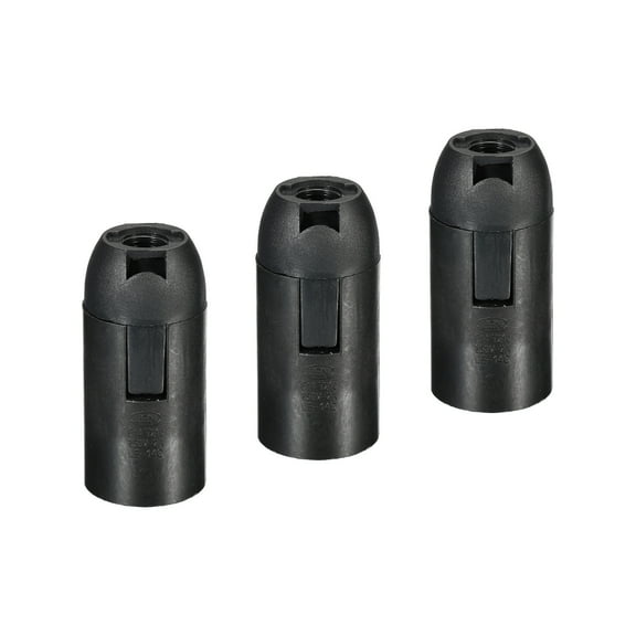 Uxcell E14 Screw-in Light Socket DIY Retro Pendant LED Bulb Lamp Holder Black 3 Pack