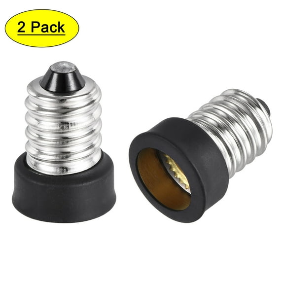 Uxcell E14 to E12 Lamp Base Converter Light Socket Adapter Silver 2 Pack
