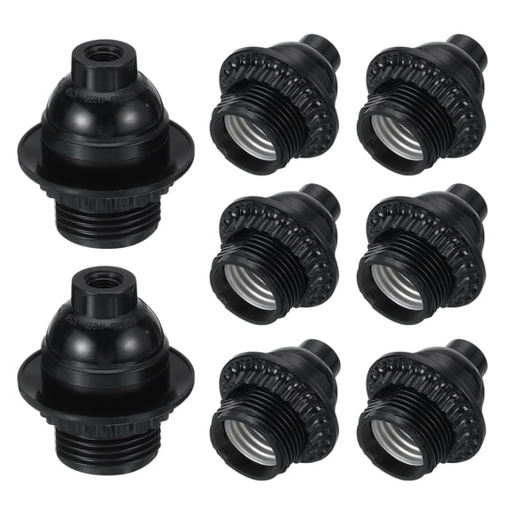 Uxcell E26 E27 Light Socket, 8pcs 250V 660W 3A Lamp Socket Screw Base Bulb Holder for Retro Pendant Light Vintage Retro Halogen Chandelier 35.3x58mm