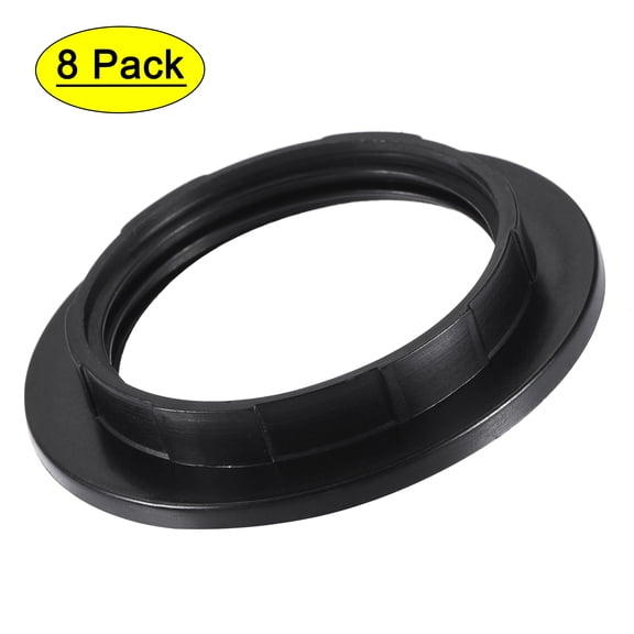 Uxcell E26/E27 Light Socket Rings Lamp Shade Holder Adapter Ring Black 8 Pack