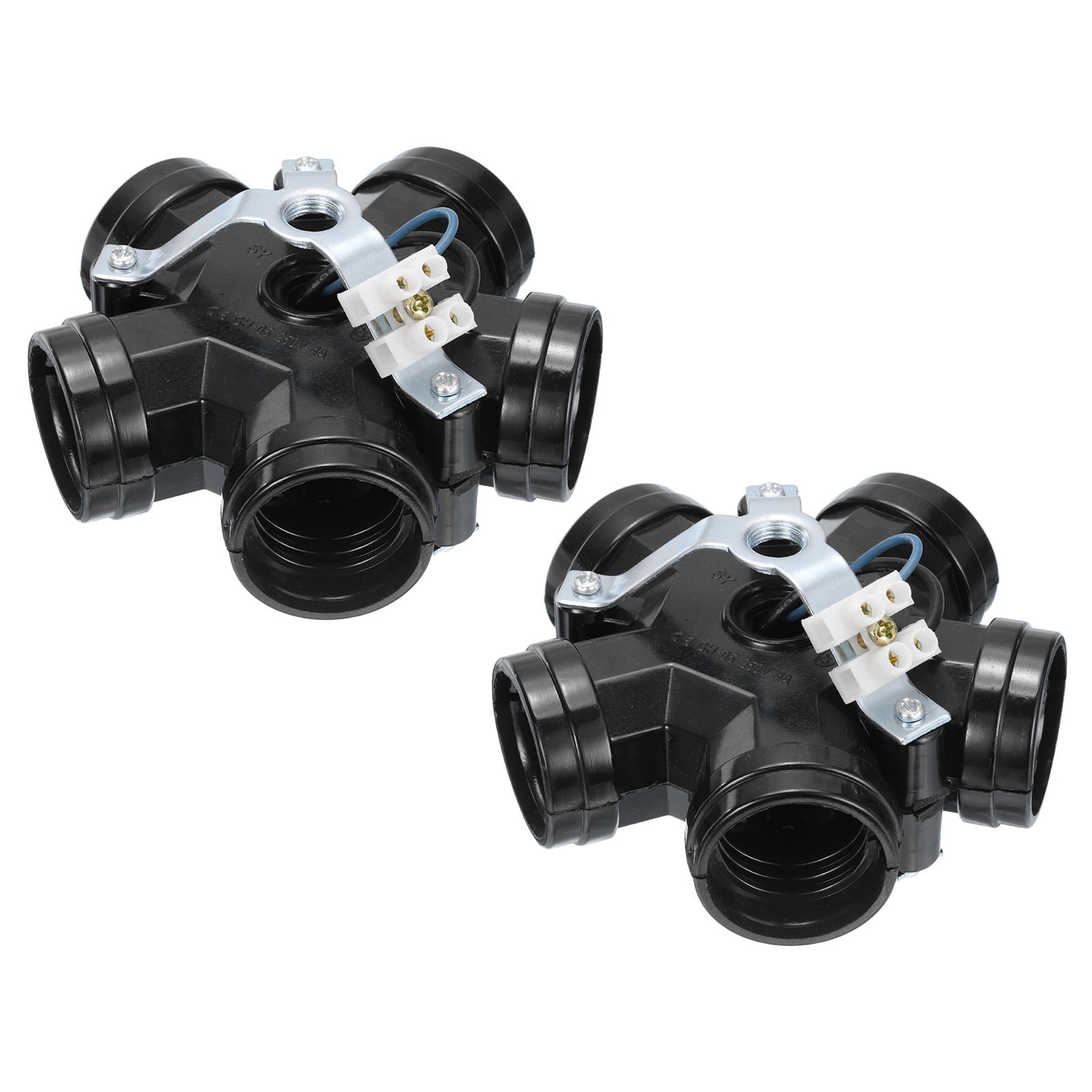 Uxcell E26/E27 Medium Base 5 Light Cluster Socket, 2 Pcs Lamp Base Holder Multi-Cluster Incandescent,Black