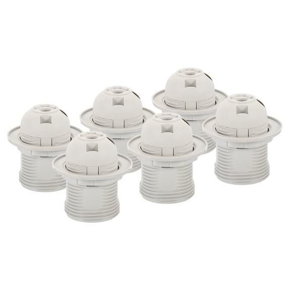 Uxcell Threaded Light Socket Base 250V E26/E27 58x39mm Screw Thread 41mm Bulb Lamp Holder for LED Retro Pendant Lights White Pack of 10