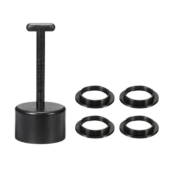 Uxcell E26/E27 Socket Ring Removal Tool T Type with Lamp Shade Socket Rings Black 5 Pack