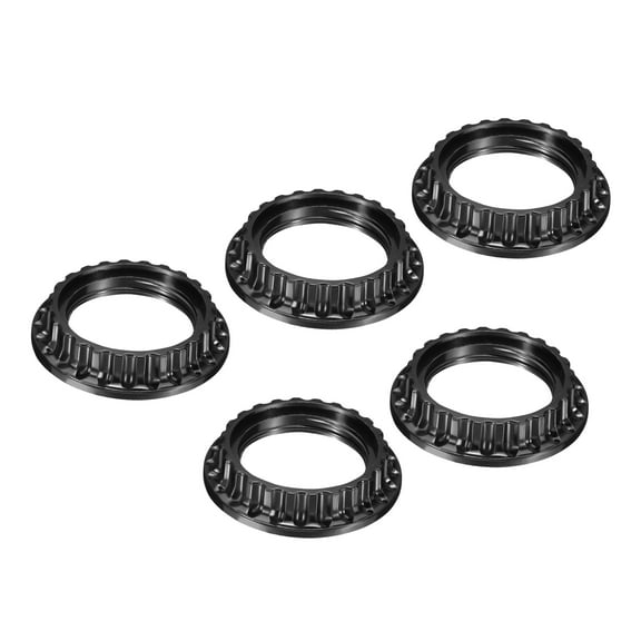 Uxcell E26 Light Socket Rings, 5 Pack Lamp Shade Holder Adapter Ring for Light Fixtures, Black