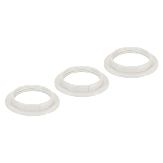 Uxcell E26 Light Socket Rings Lamp Shade Holder Adapter Ring for Light Fixtures White 3 pack