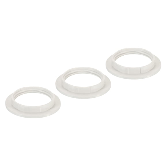 Uxcell E26 Light Socket Rings Lamp Shade Holder Adapter Ring for Light Fixtures White 3 pack