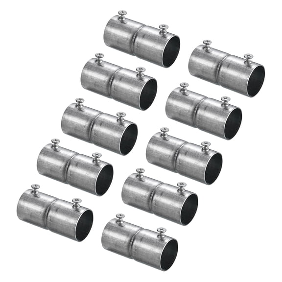 Uxcell EMT Coupling, 25mm(1") Set Screw Coupling 57mm Conduit Fittings 0.7mm Thick, 10 Pack
