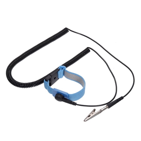 Uxcell ESD Anti Static Strap 13.1ft Adjustable ESD AntiStatic Ankle Strap Computer Electronics Repair Blue Black