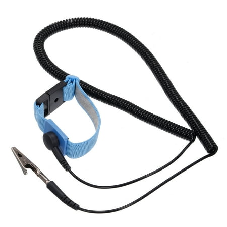 Uxcell ESD Anti Static Strap 16.4ft Adjustable ESD AntiStatic Ankle Strap Computer Electronics Repair Blue Black